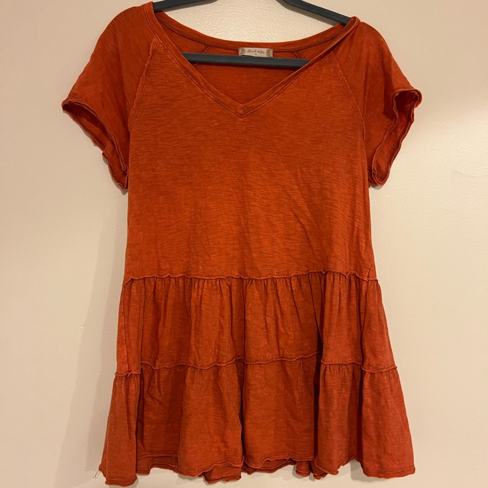 Altar'd State Cuffed Sleeve Tiered Blouse